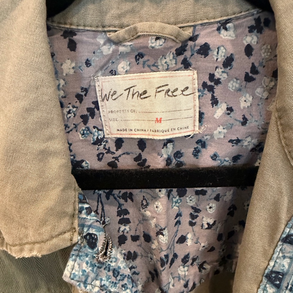 Free People Olive Patchwork Utility Jacket - image 8